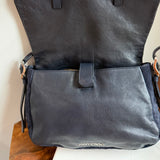The Peacock Crossbody - Vintage Suede Jimmy Choo in Navy