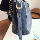 The Peacock Crossbody - Vintage Suede Jimmy Choo in Navy
