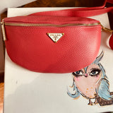 Bubblegum Pink Leather Prada Tag Sling/Fanny Pack Bag (larger)