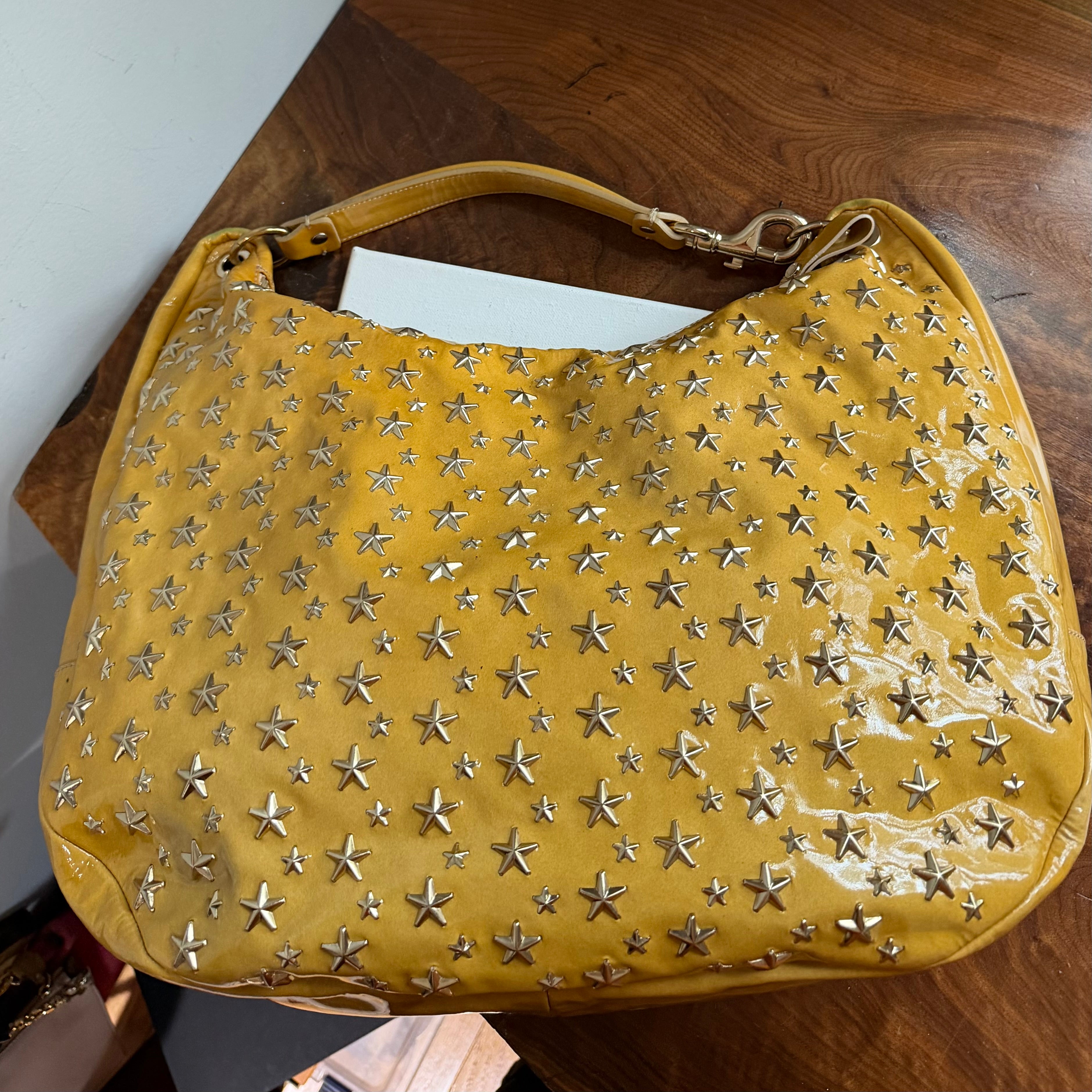 The Peacock Hobo - Vintage Jimmy Choo Star Stud Sky Bag in Golden