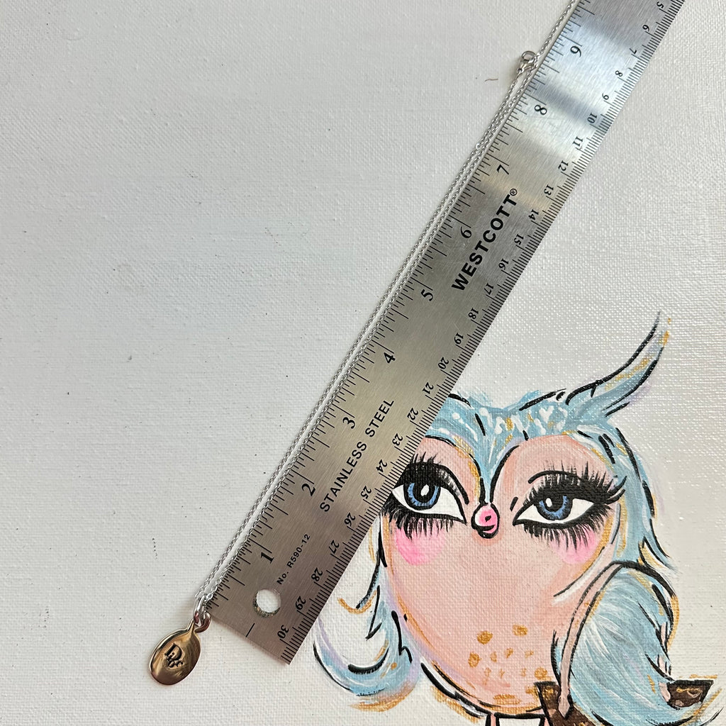 Silver Dior Zipper Pull on White Gold-Filled Link Necklace