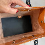 The Tote Bag - Classic Orange LV Bag with Black Handles (10x8x6)