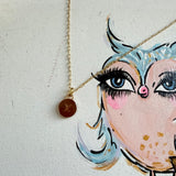 Small LV Charm Necklace on Gold-Filled Paperclip Chain