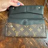 The Junco Wallet on Chain - Vintage Monogram in Black