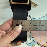 Black Canvas Crossbody Strap with Vachetta Ends