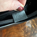 The Grackle - Vintage Gucci Bamboo Shoulder Bag in Black Leather