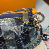 The Mini Falcon - Vintage LV in Blue Denim