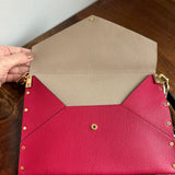 The Pelican Crossbody - Upcycled Louis Vuitton Envelope Rivet in Red