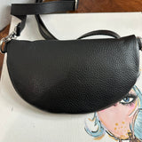 Black Leather Prada Tag Sling/Fanny Pack Bag