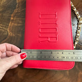 The Junco Crossbody Bag - Christmas Red in Embossed Dior