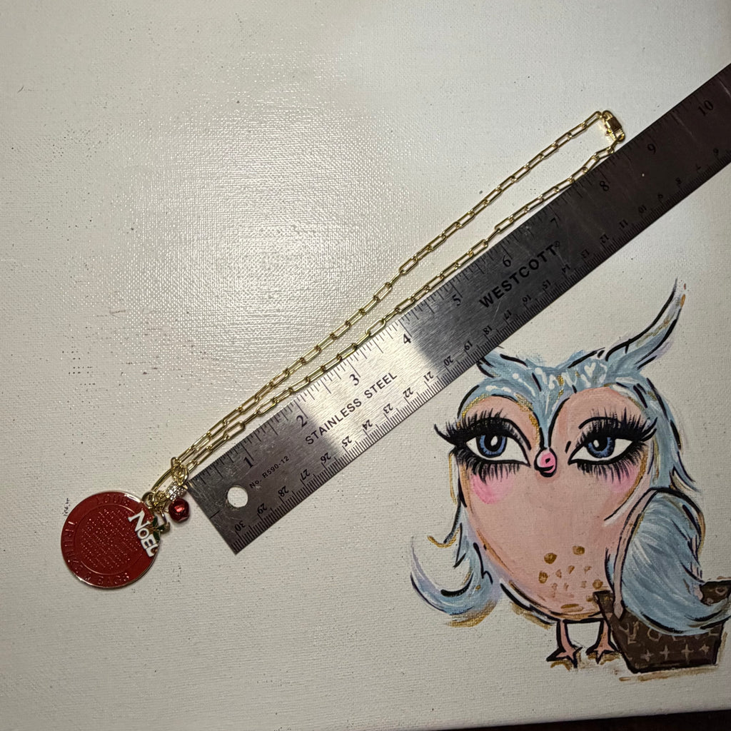 Large Red Christmas LV Trunks & Bags with Gold-Filled Necklace