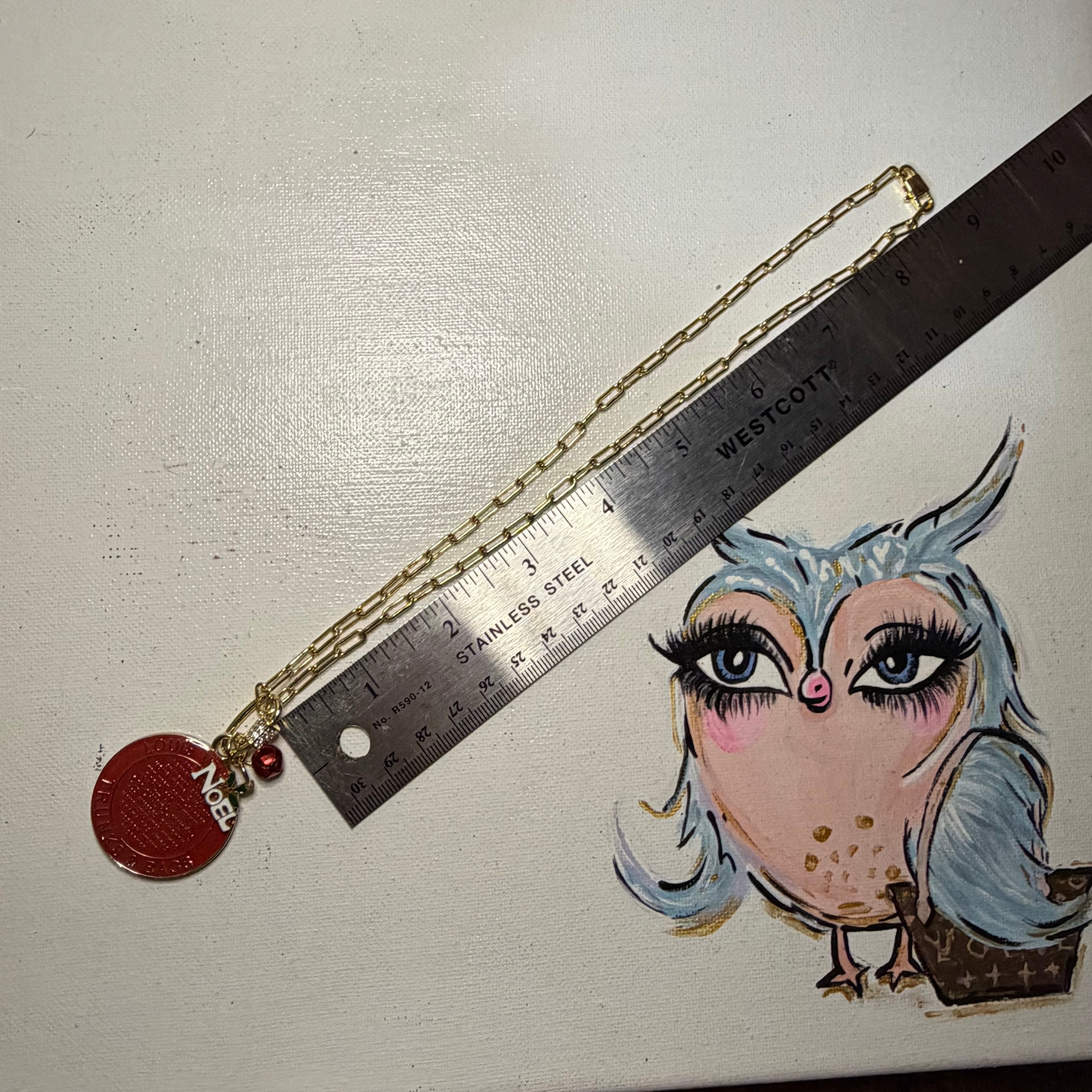 Large Red Christmas LV Trunks & Bags with Gold-Filled Necklace