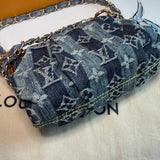 The Mini Falcon - Vintage LV in Blue Denim