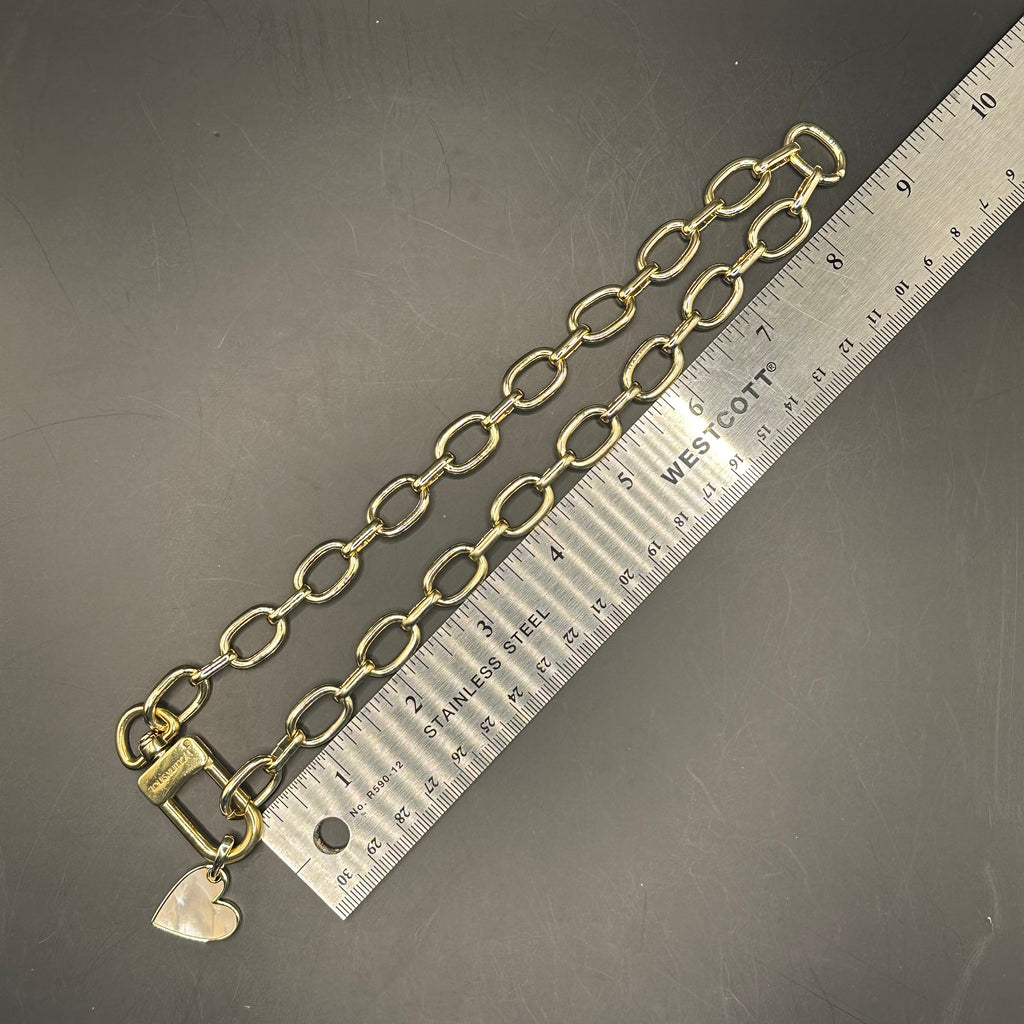 Repurposed LV Keychain Clasp with Pearl Charm Necklace