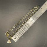 Repurposed LV Keychain Clasp with Pearl Charm Necklace