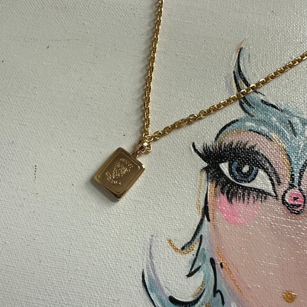 Re-plated Gucci Zipper pull on Gold-Filled Link Chain