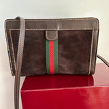 The Junco - Brown Suede Vintage Gucci GG Crossbody (larger)