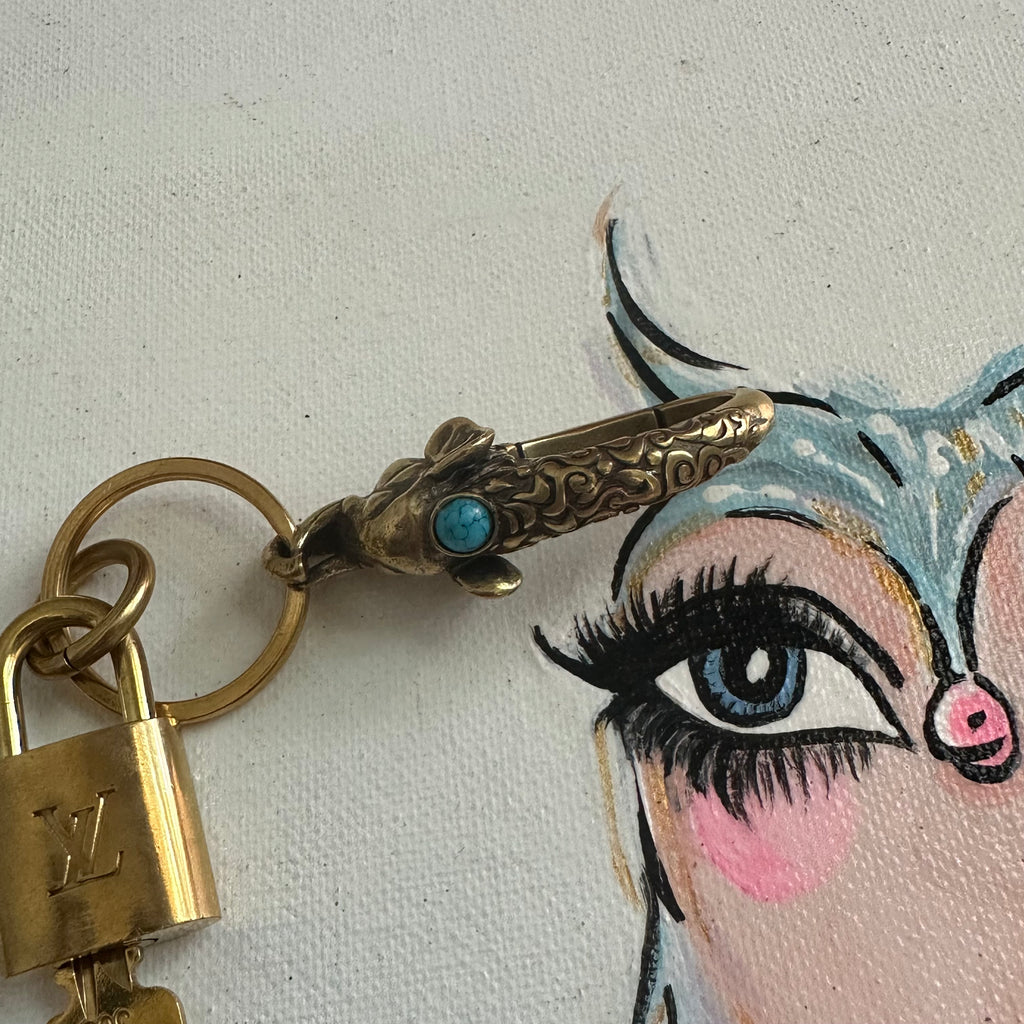 Elephanté Clasp with Authentic LV Padlock in Brass