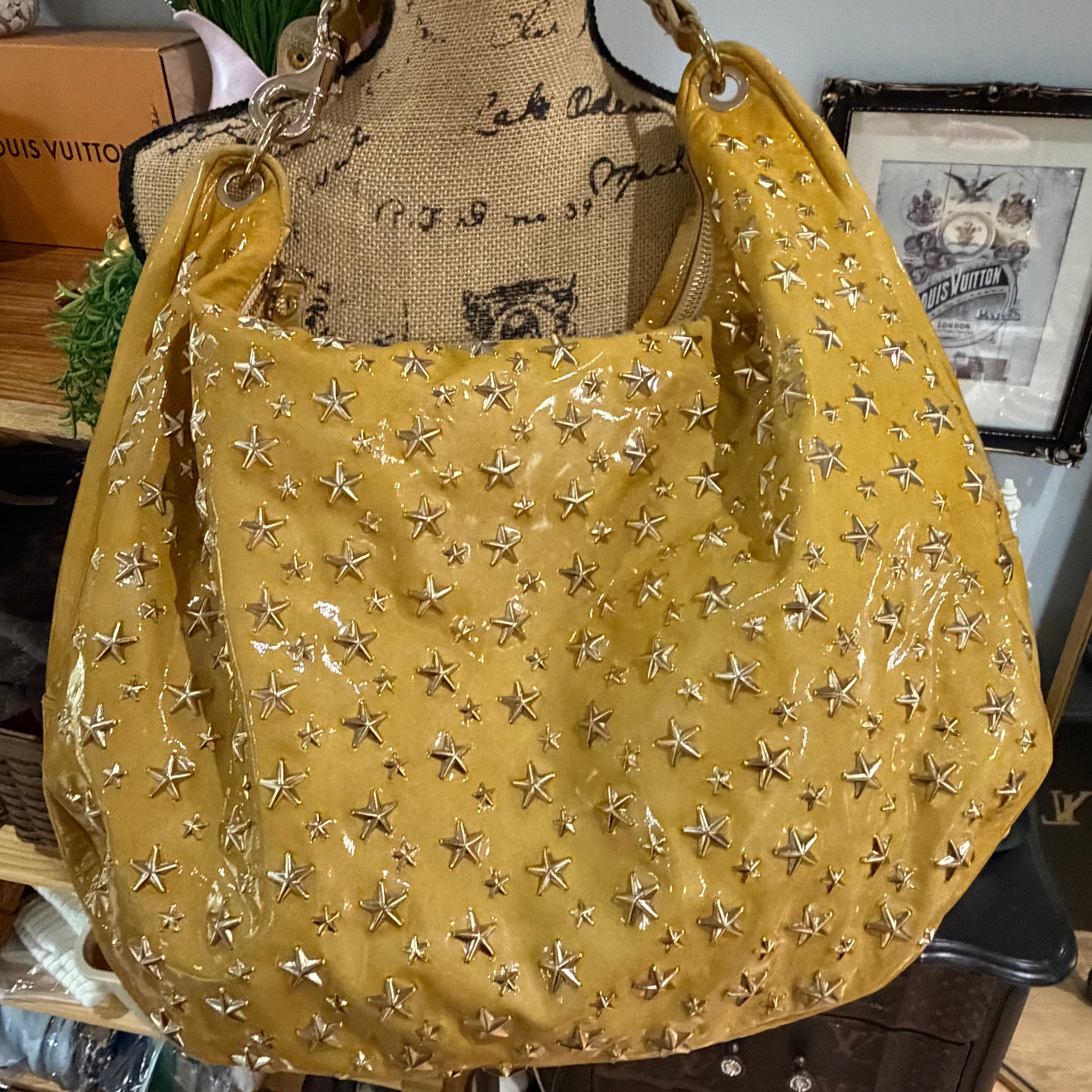 Upcycled Jimmy Choo Bag in Golden Stars