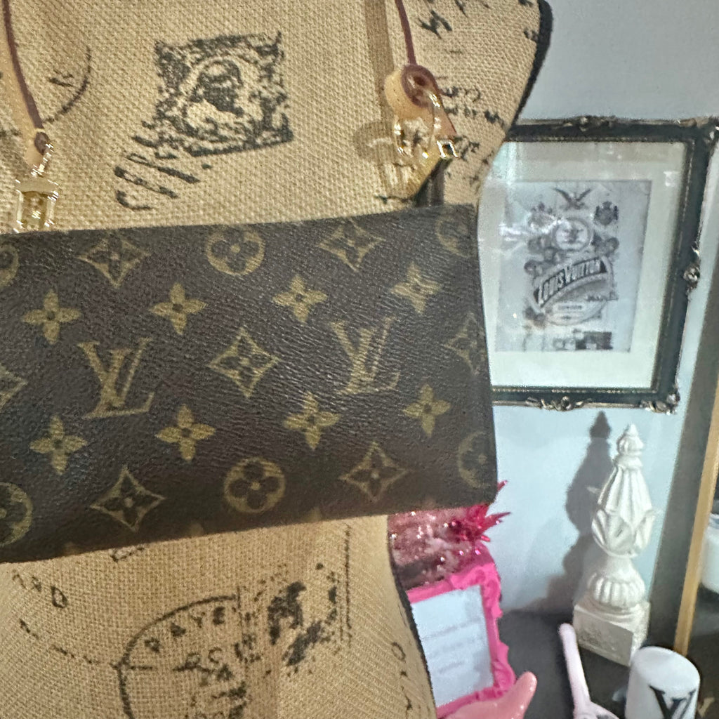 The Junco - Upcycled LV Monogram Wristlet in Vachetta