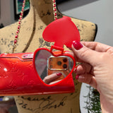 The Junco Shoulder Bag - Upcycled LV Vernis in Rose Pop