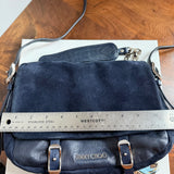 The Peacock Crossbody - Vintage Suede Jimmy Choo in Navy