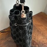 The Peacock Crossbody - Vintage Suede GG in Black
