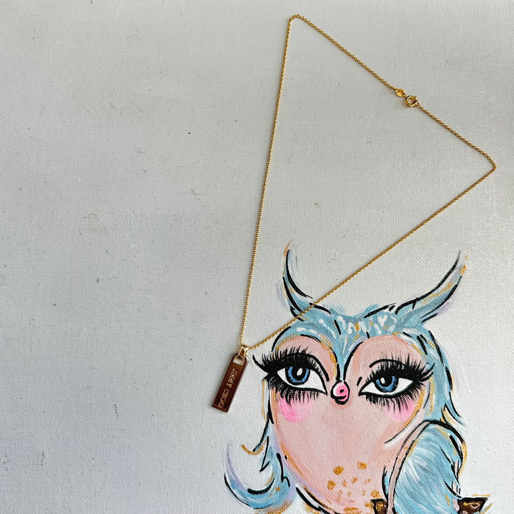 Upcycled Jimmy Choo Zipper Pull Necklace