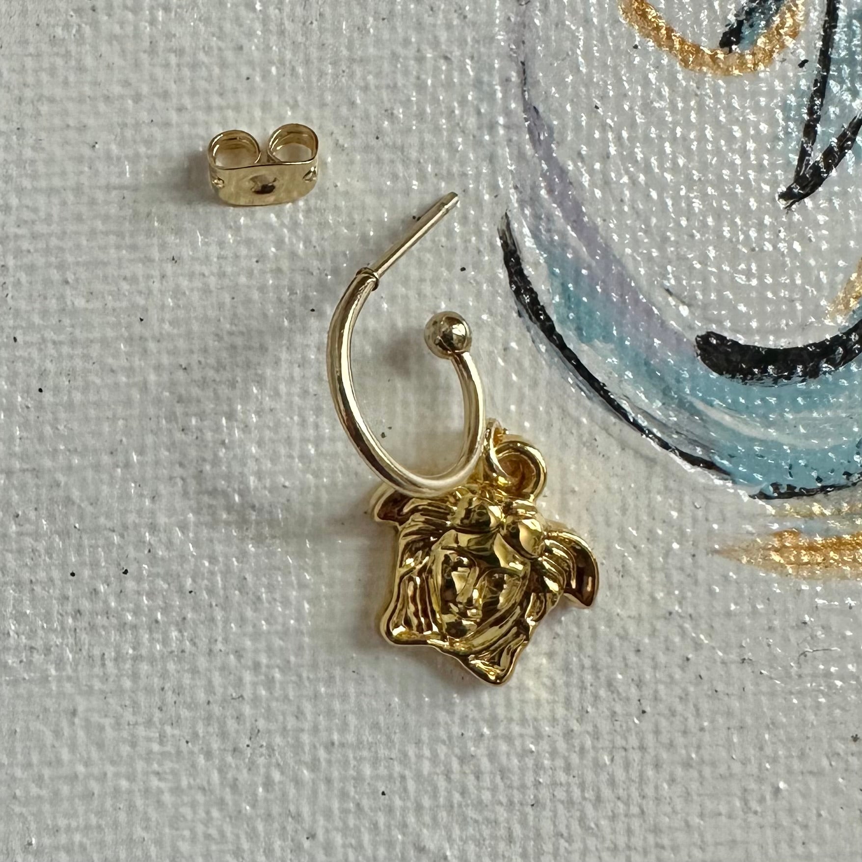 Upcycled Gold Versace Medusa Earrings