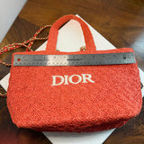 The Crossbody Tote Bag - Raffia Dior in Red/Orange