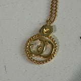 Upcycled GG Circle Charm with Lion Head on Gold-Filled Chain Necklace