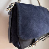 The Peacock Crossbody - Vintage Suede Jimmy Choo in Navy