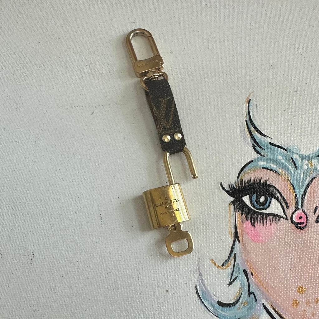 Upcycled LV Padlock Purse Charm/Keychain