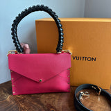 The Pelican Crossbody - Upcycled Louis Vuitton Envelope Rivet in Red