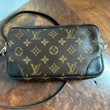 The Junco Crossbody Bag - Vintage Monogram in Black