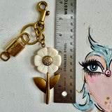 Golden Flower Bag Charm/Keychain with Authentic LV Padlock