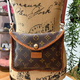 The Falcon Crossbody - Vintage Monogram in Light Tan