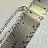 Silver LV Bag Charm with Cherries on Paperclip chain Necklace