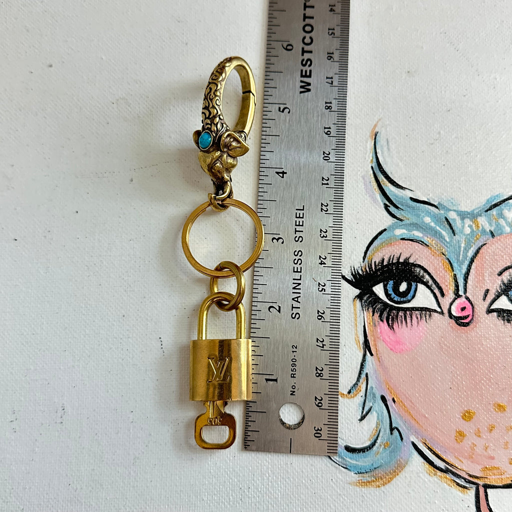 Elephanté Clasp with Authentic LV Padlock in Brass