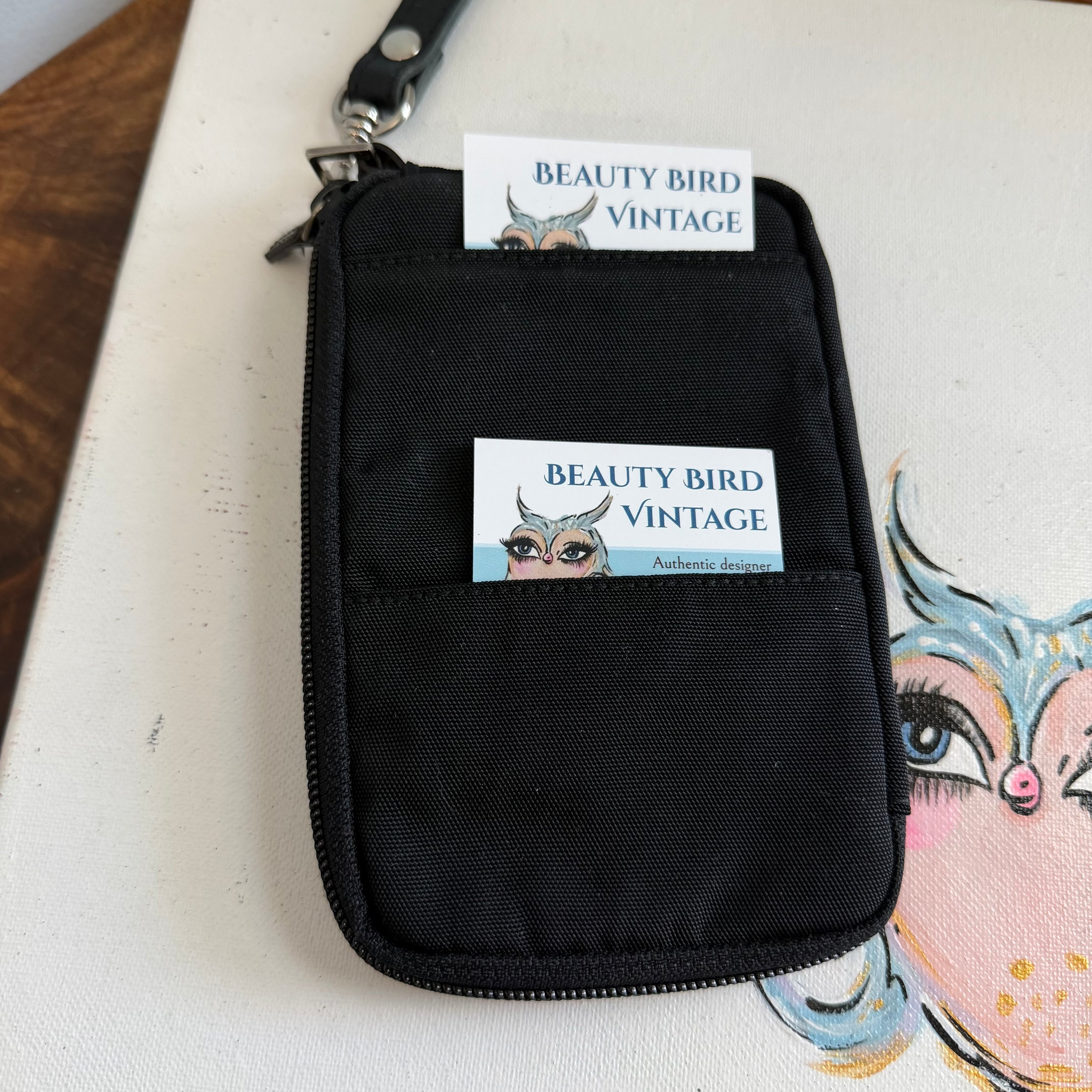 The Junco Wristlet - Vintage Gucci in Black Canvas