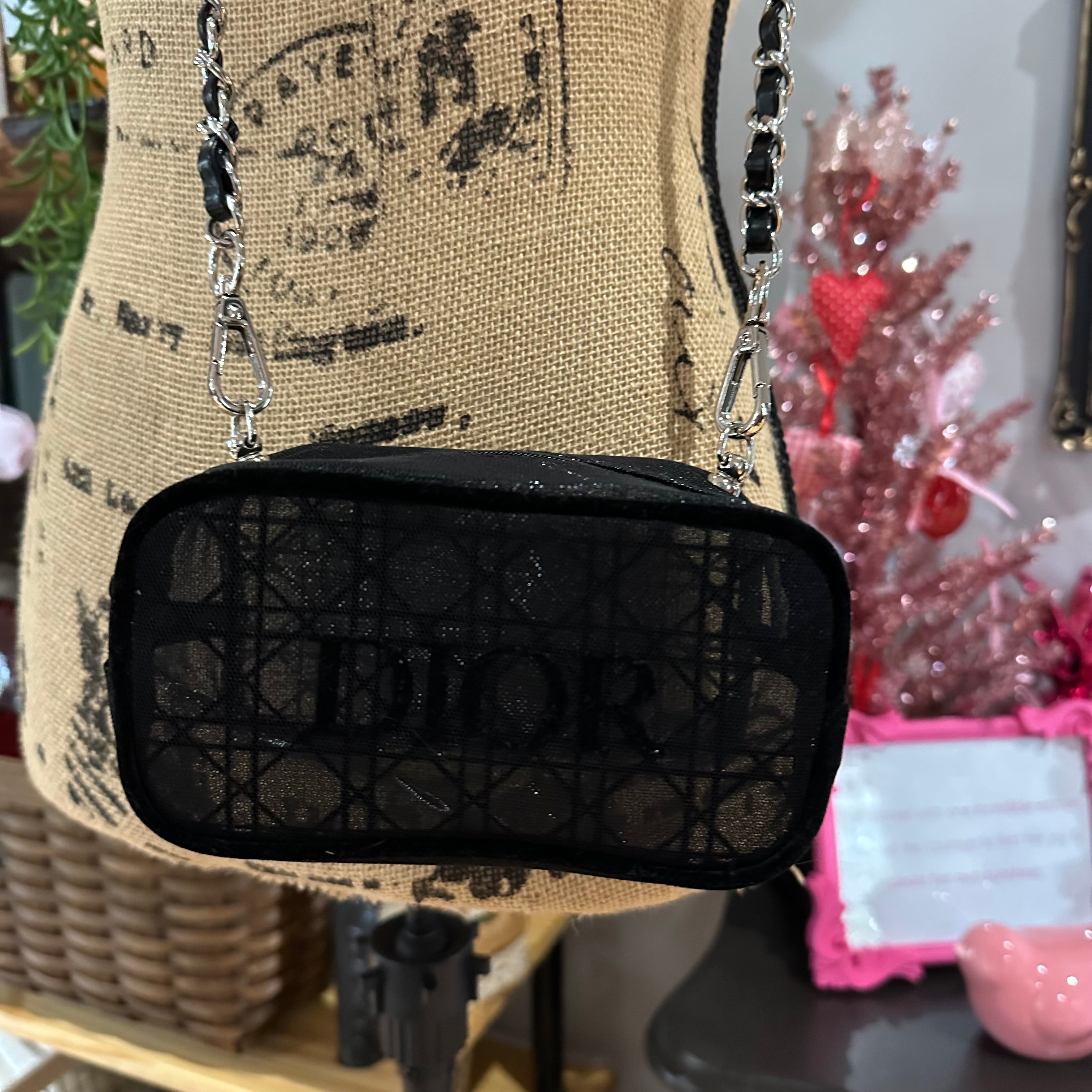 The Junco Crossbody Bag - Dior in Black Mesh
