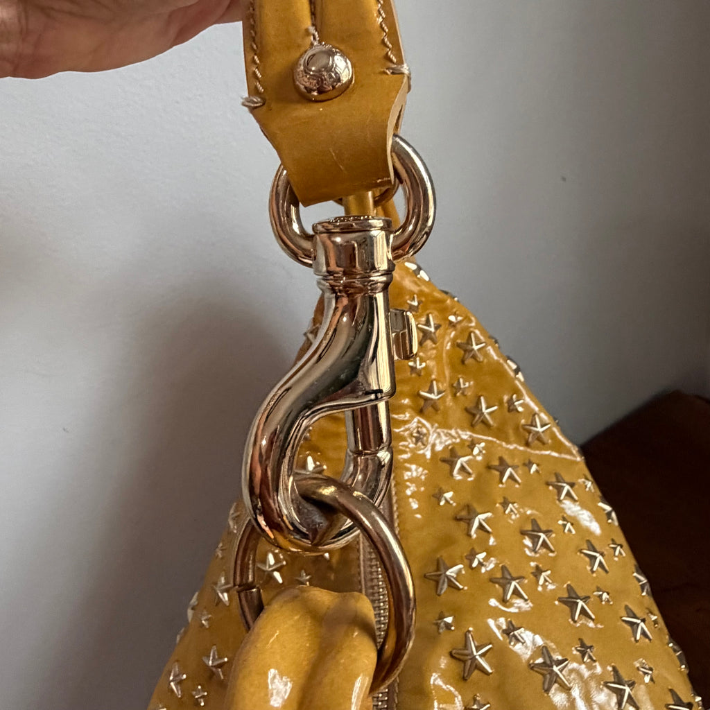 The Peacock Hobo - Vintage Jimmy Choo Star Stud Sky Bag in Golden