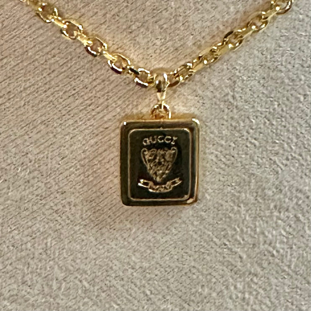 Re-plated Gucci Zipper pull on Gold-Filled Link Chain