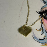 I Heart LV Necklace in Black/Gold on GF Paperclip Chain