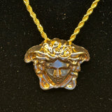 Versace Medusa Pendant on Gold-Filled Rope Chain Necklace