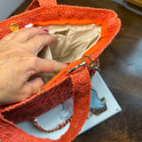 The Crossbody Tote Bag - Raffia Dior in Red/Orange
