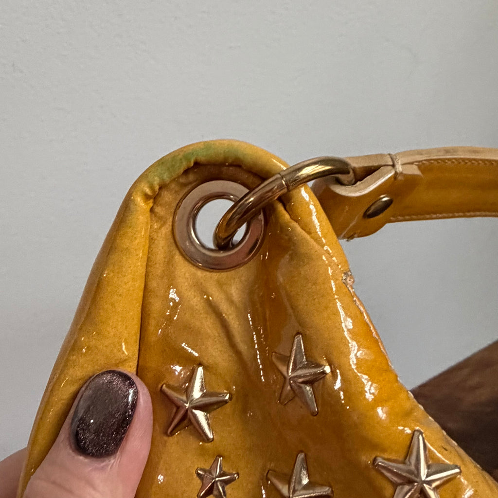 The Peacock Hobo - Vintage Jimmy Choo Star Stud Sky Bag in Golden