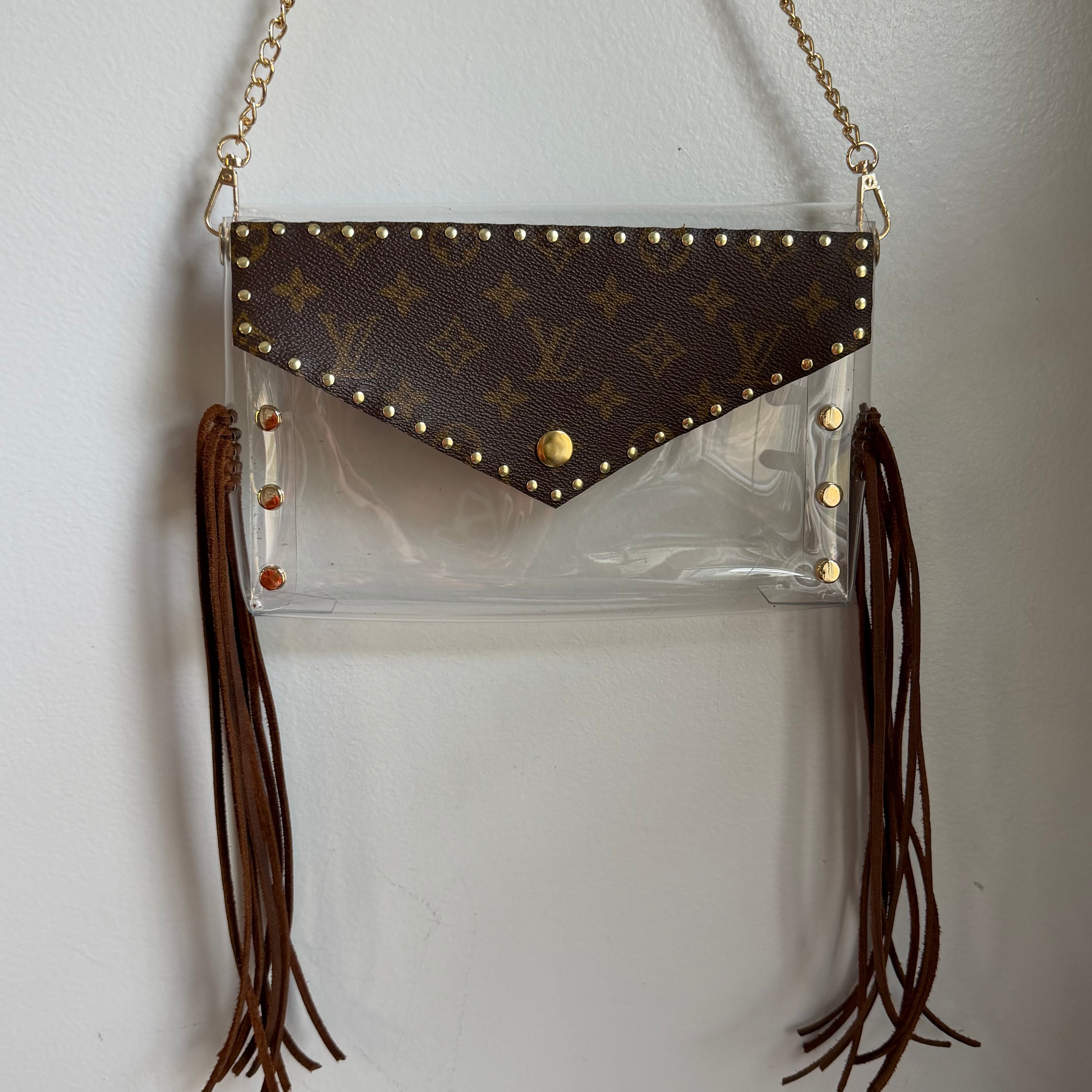 Upcycled LV bag with fringe