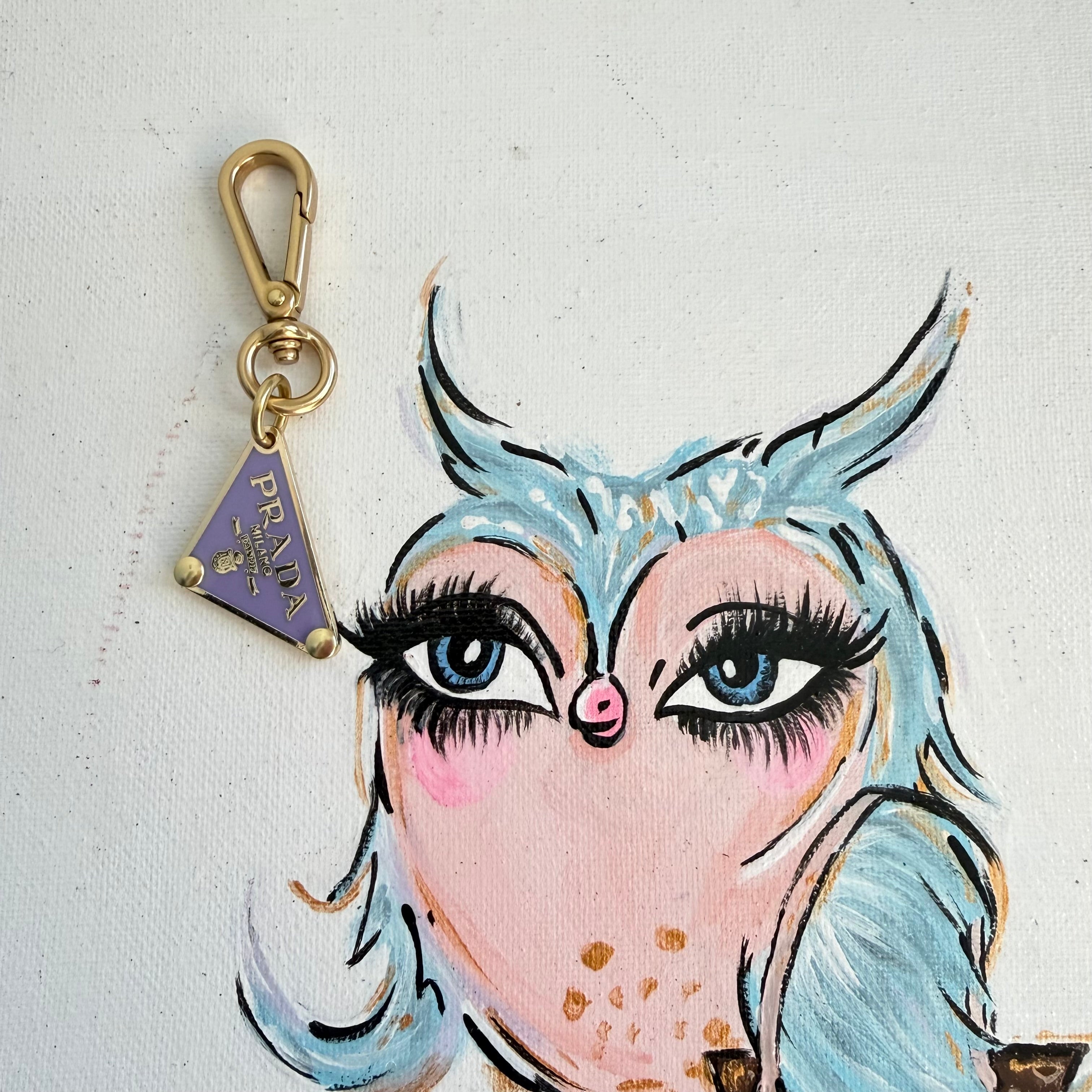 Gold Prada Bag Tag Charms in Skittle Colors/Keychain