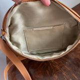Camel Leather Prada Tag Sling/Fanny Pack Bag Silver (larger)